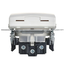 Розетка BRITE РСбш10-3-44-БрАБ 16А IP44 с заземл. защ. шторки с крышкой механизм арктич. бел. IEK BR-R16-16-44-K91