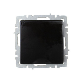 Розетка BRITE РСбш10-3-БрЧ 16А IP20 с заземл. защ. шторки с крышкой механизм черн. IEK BR-R16-16-K02