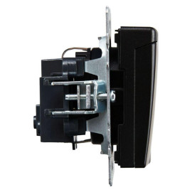 Розетка BRITE РСбш10-3-БрЧ 16А IP20 с заземл. защ. шторки с крышкой механизм черн. IEK BR-R16-16-K02