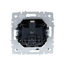 Розетка BRITE РСбш10-3-БрЧ 16А IP20 с заземл. защ. шторки с крышкой механизм черн. IEK BR-R16-16-K02