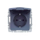 Розетка BRITE РСбш10-3-БрМ 16А IP20 с заземл. защ. шторки с крышкой механизм маренго IEK BR-R16-16-K35