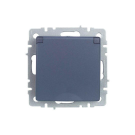 Розетка BRITE РСбш10-3-БрМ 16А IP20 с заземл. защ. шторки с крышкой механизм маренго IEK BR-R16-16-K35