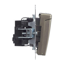 Розетка BRITE РСбш10-3-БрШ 16А IP20 с заземл. защ. шторки с крышкой механизм шампань IEK BR-R16-16-K37