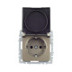 Розетка BRITE РСбш10-3-БрШ 16А IP20 с заземл. защ. шторки с крышкой механизм шампань IEK BR-R16-16-K37