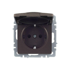 Розетка BRITE РСбш10-3-БрТБ 16А IP20 с заземл. защ. шторки с крышкой механизм бронза IEK BR-R16-16-K45