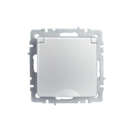 Розетка BRITE РСбш10-3-БрА 16А IP20 с заземл. защ. шторки с крышкой механизм алюм. IEK BR-R16-16-K47