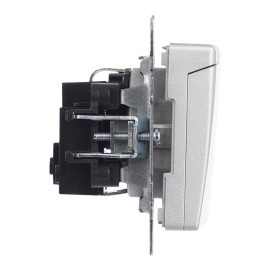 Розетка BRITE РСбш10-3-БрА 16А IP20 с заземл. защ. шторки с крышкой механизм алюм. IEK BR-R16-16-K47