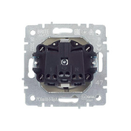 Розетка BRITE РСбш10-3-БрА 16А IP20 с заземл. защ. шторки с крышкой механизм алюм. IEK BR-R16-16-K47