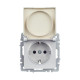 Розетка BRITE РСбш10-3-БрА 16А IP20 с заземл. защ. шторки с крышкой механизм алюм. IEK BR-R16-16-K47