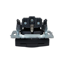 Розетка BRITE РСбш10-3-БрГ 16А IP20 с заземл. защ. шторки с крышкой механизм графит IEK BR-R16-16-K53