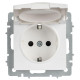 Розетка BRITE РСбш10-3-БрАБ 16А IP20 с заземл. защ. шторки с крышкой механизм арктич. бел. IEK BR-R16-16-K91