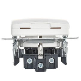 Розетка BRITE РСбш10-3-БрАБ 16А IP20 с заземл. защ. шторки с крышкой механизм арктич. бел. IEK BR-R16-16-K91