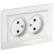 Розетка 2-м СП BRITE РС12-2-БрБ 10А в сборе без заземл. без защ. шторок бел. IEK BR-R20-10-K01-F