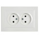 Розетка 2-м СП BRITE РС12-2-БрБ 10А в сборе без заземл. без защ. шторок бел. IEK BR-R20-10-K01-F