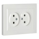 Розетка 2-м СП BRITE РС12-2-БрБ 10А в сборе без заземл. без защ. шторок бел. IEK BR-R20-10-K01-F