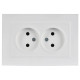 Розетка 2-м СП BRITE РС12-2-БрАБ 10А в сборе без заземл. без защ. шторок арктич. бел. IEK BR-R20-10-K91-F