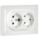 Розетка 2-м СП BRITE РС12-3-БрБ 16А в сборе с заземл. без защ. шторок бел. IEK BR-R21-16-K01-F