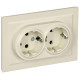 Розетка 2-м СП BRITE РС12-3-БрКр 16А в сборе с заземл. без защ. шторок беж. IEK BR-R21-16-K10-F