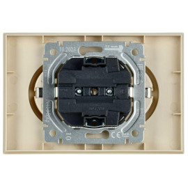 Розетка 2-м СП BRITE РС12-3-БрКр 16А в сборе с заземл. без защ. шторок беж. IEK BR-R21-16-K10-F