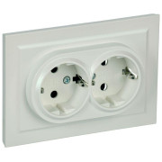 Розетка 2-м СП BRITE РС12-3-БрЖ 16А в сборе с заземл. без защ. шторок жемчуж. IEK BR-R21-16-K36-F