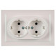 Розетка 2-м СП BRITE РС12-3-БрЖ 16А в сборе с заземл. без защ. шторок жемчуж. IEK BR-R21-16-K36-F