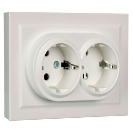 Розетка 2-м СП BRITE РС12-3-БрЖ 16А в сборе с заземл. без защ. шторок жемчуж. IEK BR-R21-16-K36-F
