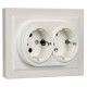 Розетка 2-м СП BRITE РС12-3-БрЖ 16А в сборе с заземл. без защ. шторок жемчуж. IEK BR-R21-16-K36-F