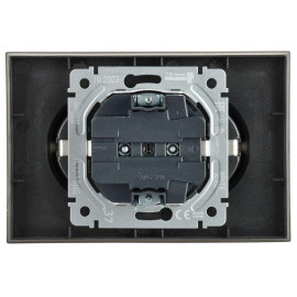 Розетка 2-м СП BRITE РС12-3-БрШ 16А в сборе с заземл. без защ. шторок шампань IEK BR-R21-16-K37-F