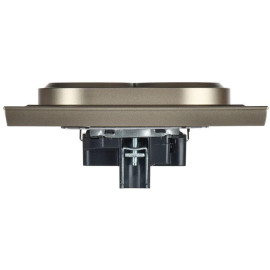 Розетка 2-м СП BRITE РС12-3-БрШ 16А в сборе с заземл. без защ. шторок шампань IEK BR-R21-16-K37-F