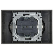 Розетка 2-м СП BRITE РС12-3-БрС 16А в сборе с заземл. без защ. шторок сталь IEK BR-R21-16-K46-F