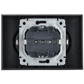 Розетка 2-м СП BRITE РС12-3-БрГ 16А в сборе с заземл. без защ. шторок графит IEK BR-R21-16-K53-F