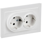Розетка 2-м СП BRITE РС12-3-БрАБ 16А в сборе с заземл. без защ. шторок арктич. бел. IEK BR-R21-16-K91-F