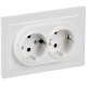 Розетка 2-м СП BRITE РС12-3-БрАБ 16А в сборе с заземл. без защ. шторок арктич. бел. IEK BR-R21-16-K91-F