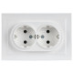 Розетка 2-м СП BRITE РС12-3-БрАБ 16А в сборе с заземл. без защ. шторок арктич. бел. IEK BR-R21-16-K91-F