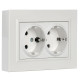 Розетка 2-м СП BRITE РСш12-3-БрБ 16А в сборе с заземл. защ. шторки бел. IEK BR-R24-16-K01-F