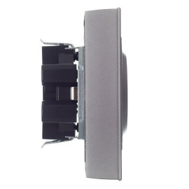 Розетка 2-м СП BRITE РСш12-3-БрС 16А в сборе с заземл. защ. шторки сталь IEK BR-R24-16-K46-F