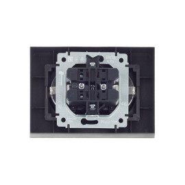 Розетка 2-м СП BRITE РСш12-3-БрС 16А в сборе с заземл. защ. шторки сталь IEK BR-R24-16-K46-F