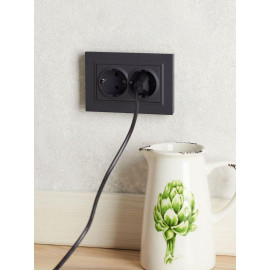 Розетка 2-м СП BRITE РСш12-3-БрГ 16А в сборе с заземл. защ. шторки графит IEK BR-R24-16-K53-F