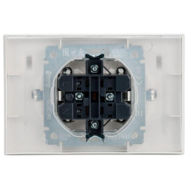 Розетка 2-м СП BRITE РСбш12-3-44-БрБ 16А в сборе IP44 с крышкой бел. IEK BR-R26-16-44-K01-F