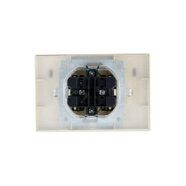 Розетка 2-м СП BRITE РСбш12-3-44-БрКр 16А в сборе IP44 с крышкой беж. IEK BR-R26-16-44-K10-F