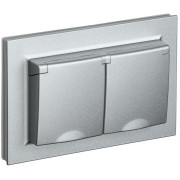 Розетка 2-м СП BRITE РСбш12-3-44-БрА 16А в сборе IP44 с крышкой алюм. IEK BR-R26-16-44-K47-F