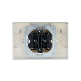 Розетка 2-м СП BRITE РСбш12-3-44-БрА 16А в сборе IP44 с крышкой алюм. IEK BR-R26-16-44-K47-F