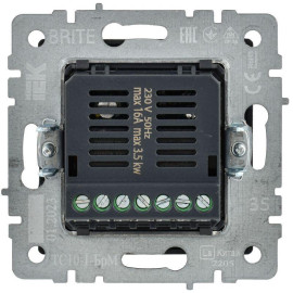 Термостат электронный с индик. BRITE СП IP20 ТС10-1-БрМ механизм маренго IEK BR-RT11-K35