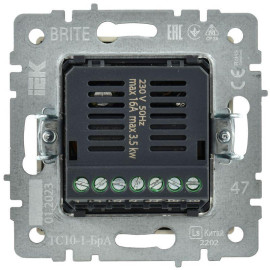 Термостат электронный с индик. BRITE СП IP20 ТС10-1-БрА механизм алюм. IEK BR-RT11-K47