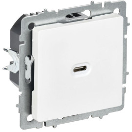 Розетка СП BRITE РЮ12-1-БрАБ USB C 65Вт высокоскор. заряд. арктич. бел. IEK BR-U13-065-K91