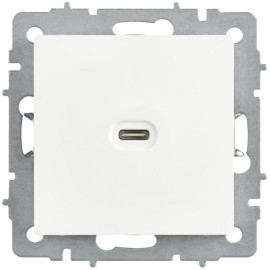 Розетка СП BRITE РЮ12-1-БрАБ USB C 65Вт высокоскор. заряд. арктич. бел. IEK BR-U13-065-K91