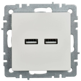 Розетка BRITE USB A+A 3.1А РЮ10-1-БрБ механизм бел. IEK BR-U21-D31-K01