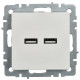 Розетка BRITE USB A+A 3.1А РЮ10-1-БрБ механизм бел. IEK BR-U21-D31-K01