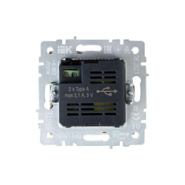 Розетка BRITE USB A+A 3.1А РЮ10-1-БрКр механизм беж. IEK BR-U21-D31-K10