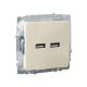 Розетка BRITE USB A+A 3.1А РЮ10-1-БрКр механизм беж. IEK BR-U21-D31-K10